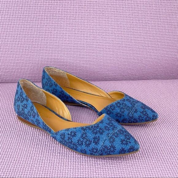Tommy Hilfiger Naria 3 Floral Denim D’Orsay Ballet Flats Blue 6 - Picture 2 of 11